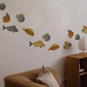 Funlife Mid Century Modern  Wall Decals Ocean Fish Wall Stickers Kids Wall Stickers for Kids Nursery Room Decor