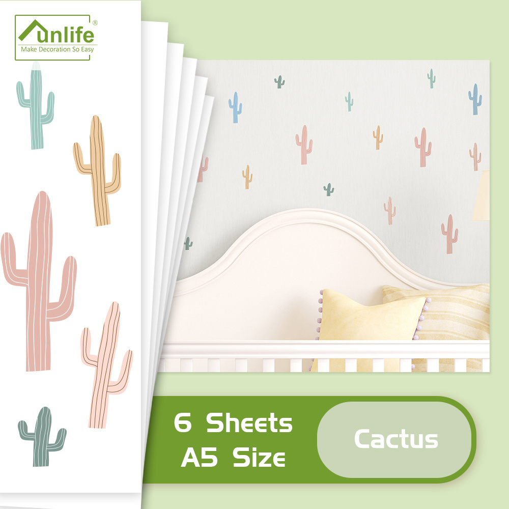 Funlife PA145  Cartoon Cactus Promotional Gifts decorative stickers Removable Wall stickers