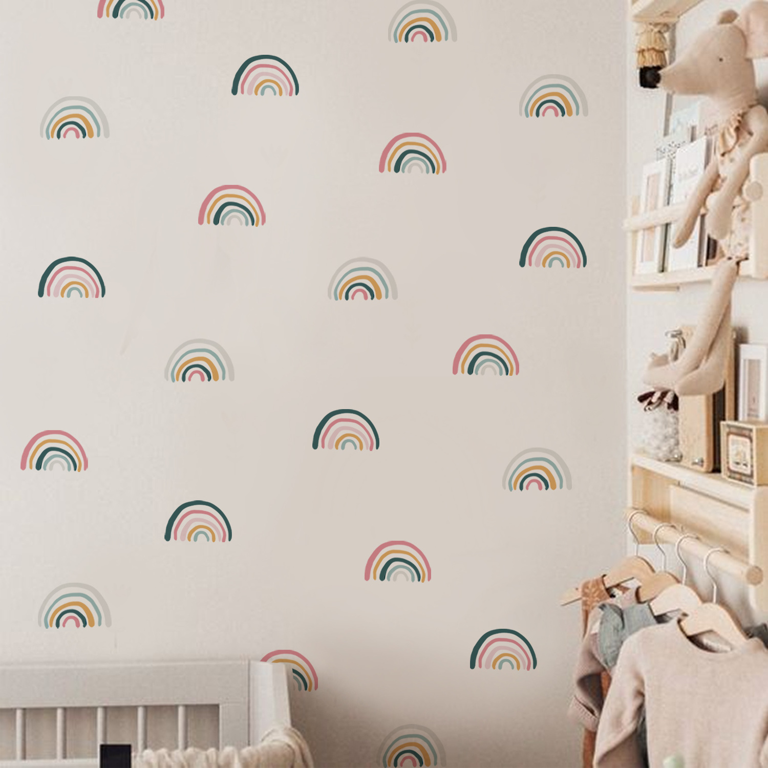 Funlife Rainbow Wall Stickers for Baby Bedroom Home Dining Room Door Decals Decor Art PVC Self-adhesive Poster Removable Mural