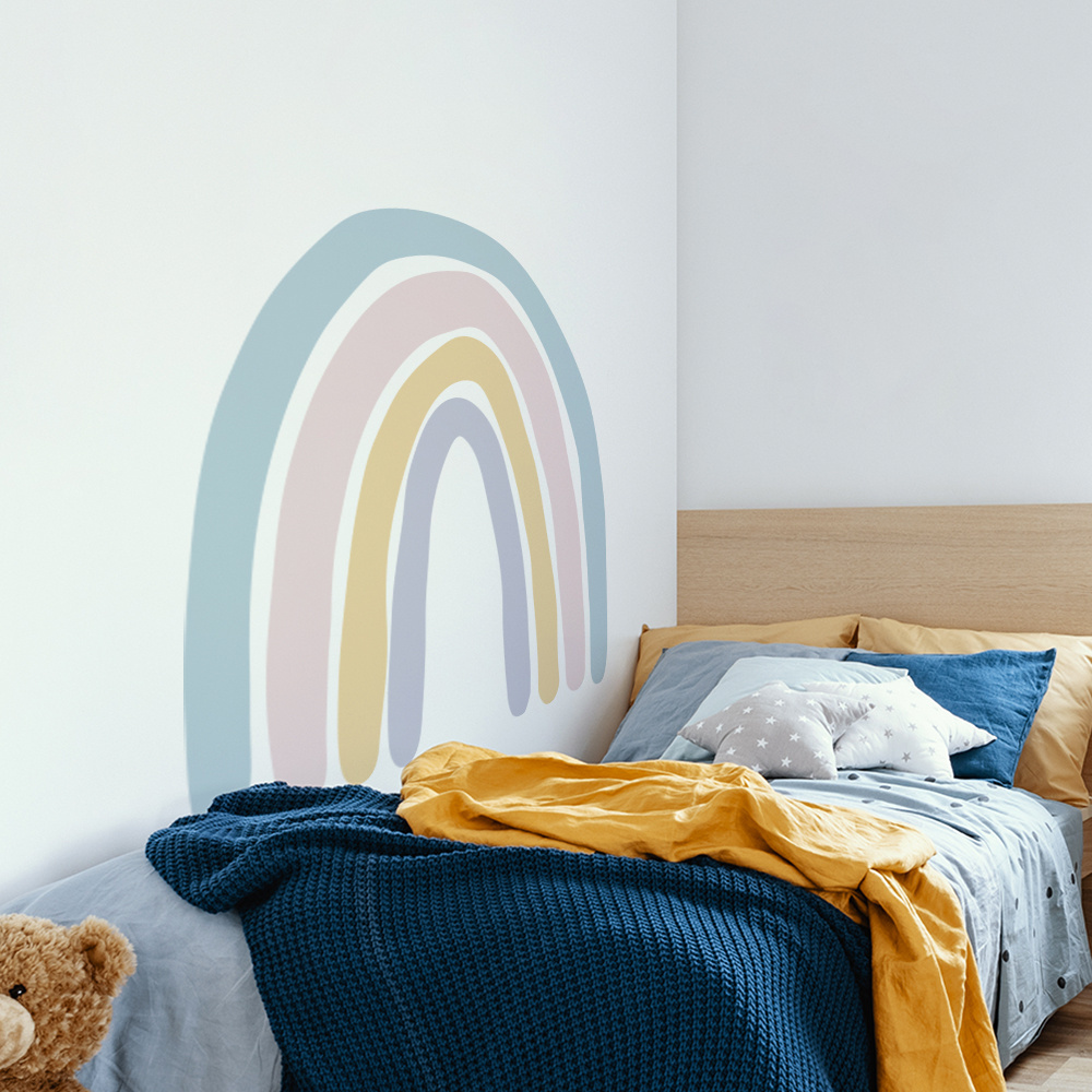 Funlife INS Wall Decal Colorful Cartoon Rainbow For Kid Room Wall Art Sticker Vinyl Wall Decals for Girls Room Nursery Parties