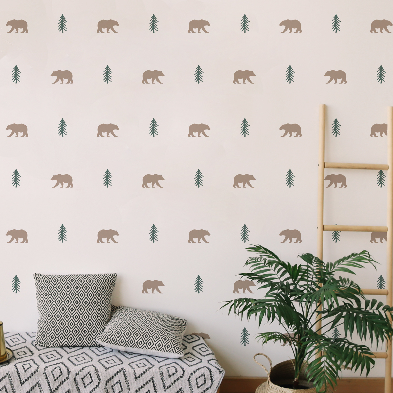 Funlife PA349 Jungle Brown Bear kids room wall sticker decoration animals decals wall sticker