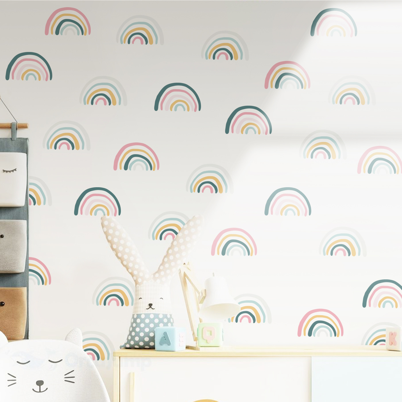 Funlife Rainbow Wall Stickers for Baby Bedroom Home Dining Room Door Decals Decor Art PVC Self-adhesive Poster Removable Mural