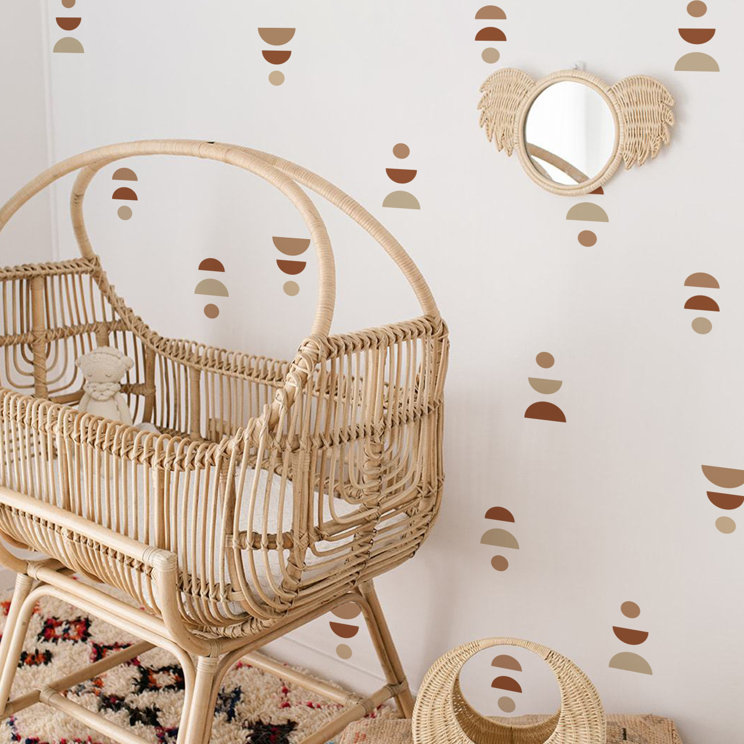 Funlife Boho Home Decor Self-adhesive Baby Room Wall Sticker Boho Arch Wall Decoration for Baby Room