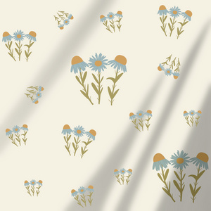 Funlife Rustic Flowers Light Blue Wall Decals DIY Baby Girl's Room Decorative Self Adhesive Removable Wall Stickers