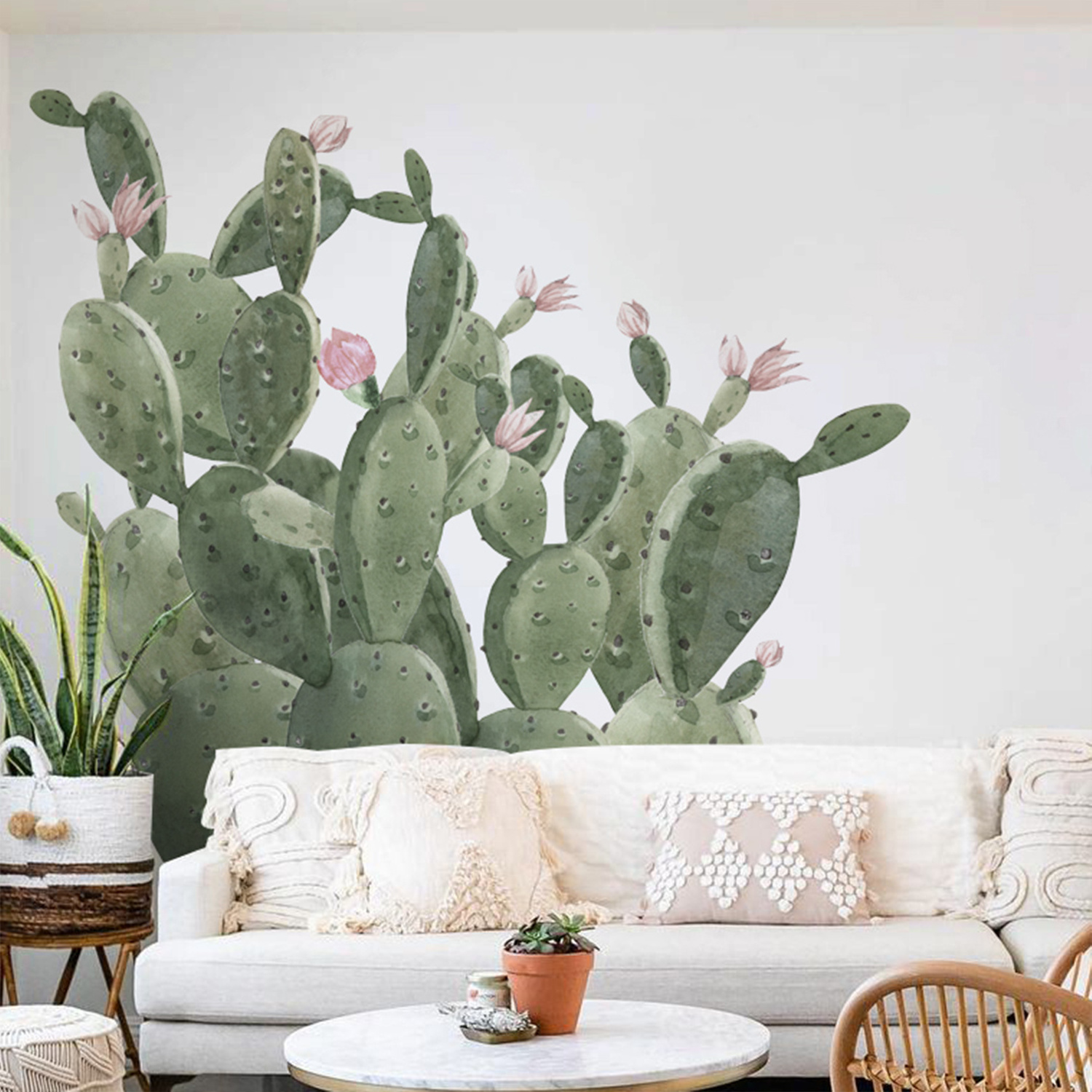 Funlife WMFKD067 boho cactus garden Fabric Art Murals Prickly Pear  Cactus Wall Stickers