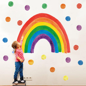 Funlife JY030  real watercolor colorful rainbow with dots art wall decals for kids nursery room