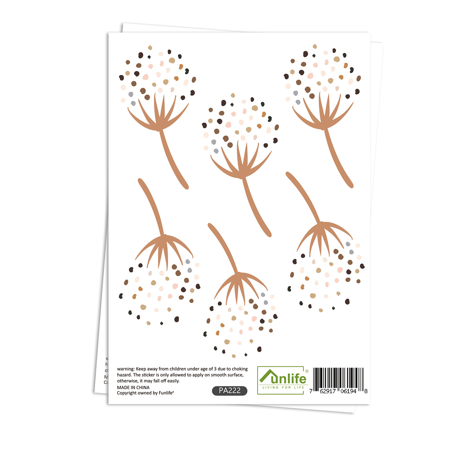 Funlife Farmhouse Dandelion Wall Decals Peel and Stick Dandelion Wall Stickers for Nursery Kids Room Jiangsu OPP Bag Boho PA222