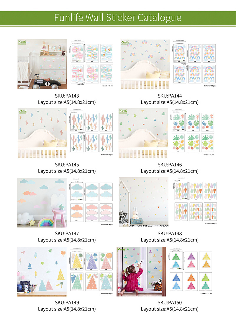 Funlife PA149 Decorative PVC Stickers Self-adhesive Wall Decals for Baby room decoration Wall Stickers