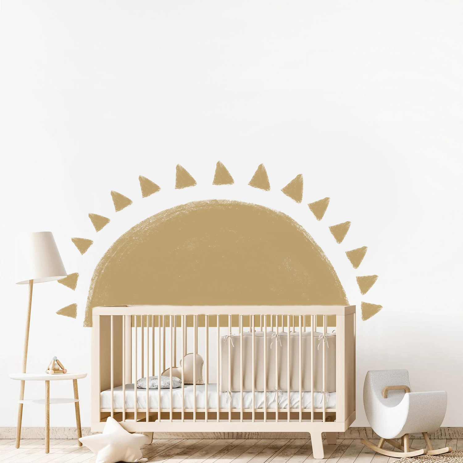 Funlife DY007 Brown Half Sun Removable Wallpaper Self Adhesive Peel and Stick PVC Wall Sticker