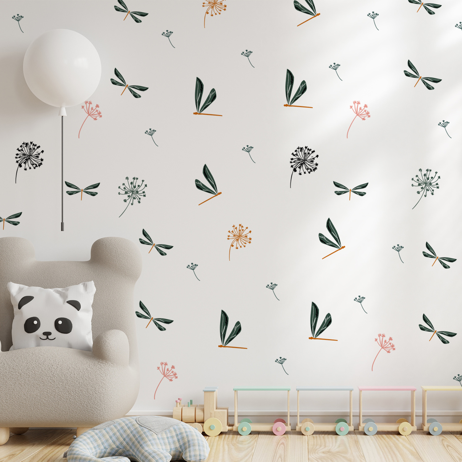 Funlife  BP003 Dandelion bamboo dragonfly  wall decals baby room decor wall stickers