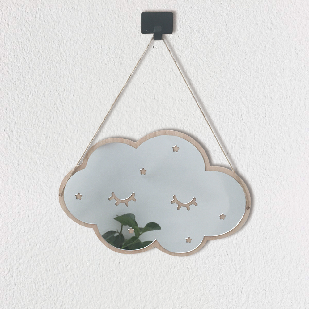 Funlife Acrylic Cloud Decoration Dressing Hanging Mirror Factory Direct North Europe INS Style 3D Wall Hang Mirror/paste Mirror