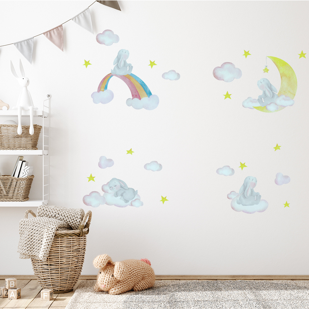 Funlife New Design Star Moon Princess Dream Luminous Wall Stickers for Kids Room Eco-Friendly Glowing Decoration Wall Stickers