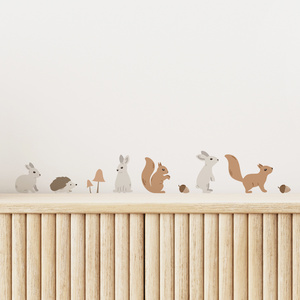 Funlife PA352 Woodland Animals squirrel hedgehog and hare cartoon decals kids room DIY wall sticker