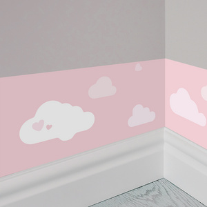 Funlife Nursery Wallpaper Border Stickers, Self Adhesive Ceiling Molding Borders, Skirting Wall Waist Line for Baby Room DIY