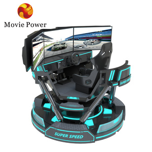 9D VR Car Racing Arcade Game Machine 3 Screen Driving Training Simulator Dynamic Car Racing Simulator for mall