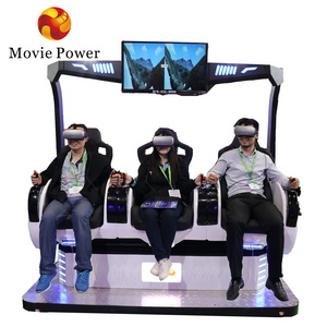 9D Vr Cinema Series Chairs 3 Players Roller Coaster 9D Vr Game Virtual Reality Cinema Vr Equipment