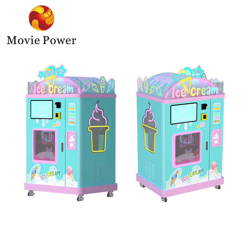 Customized Outdoor Smart Fully Automatic Smoothie Gelato Machines Soft Ice Cream Vending Machine