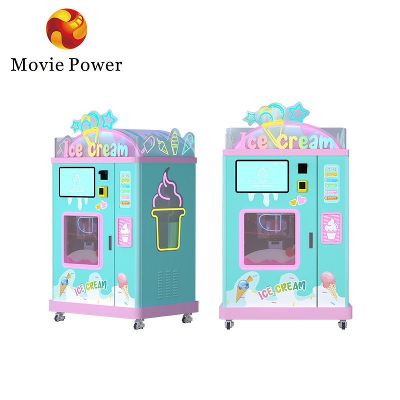 Customized Outdoor Smart Fully Automatic Smoothie Gelato Machines Soft Ice Cream Vending Machine