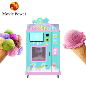 Customized Outdoor Smart Fully Automatic Smoothie Gelato Machines Soft Ice Cream Vending Machine