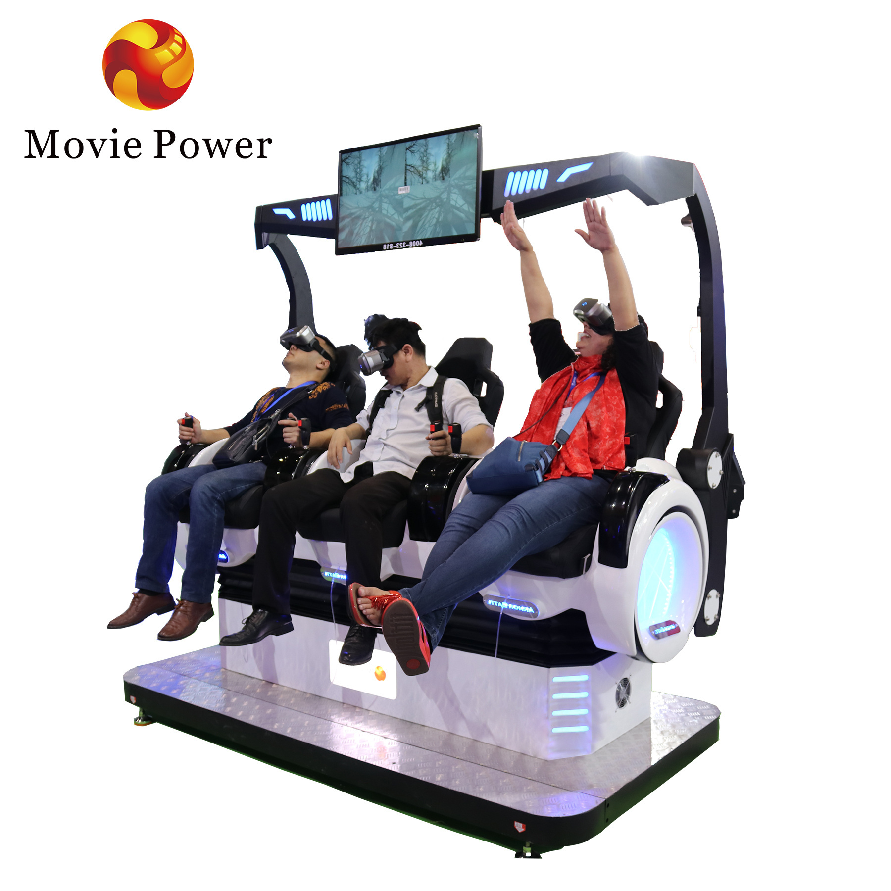 Funny VR Cinema Virtual Reality Gaming 9D VR Game Machine 3 Seats VR Motion Simulator Equipment