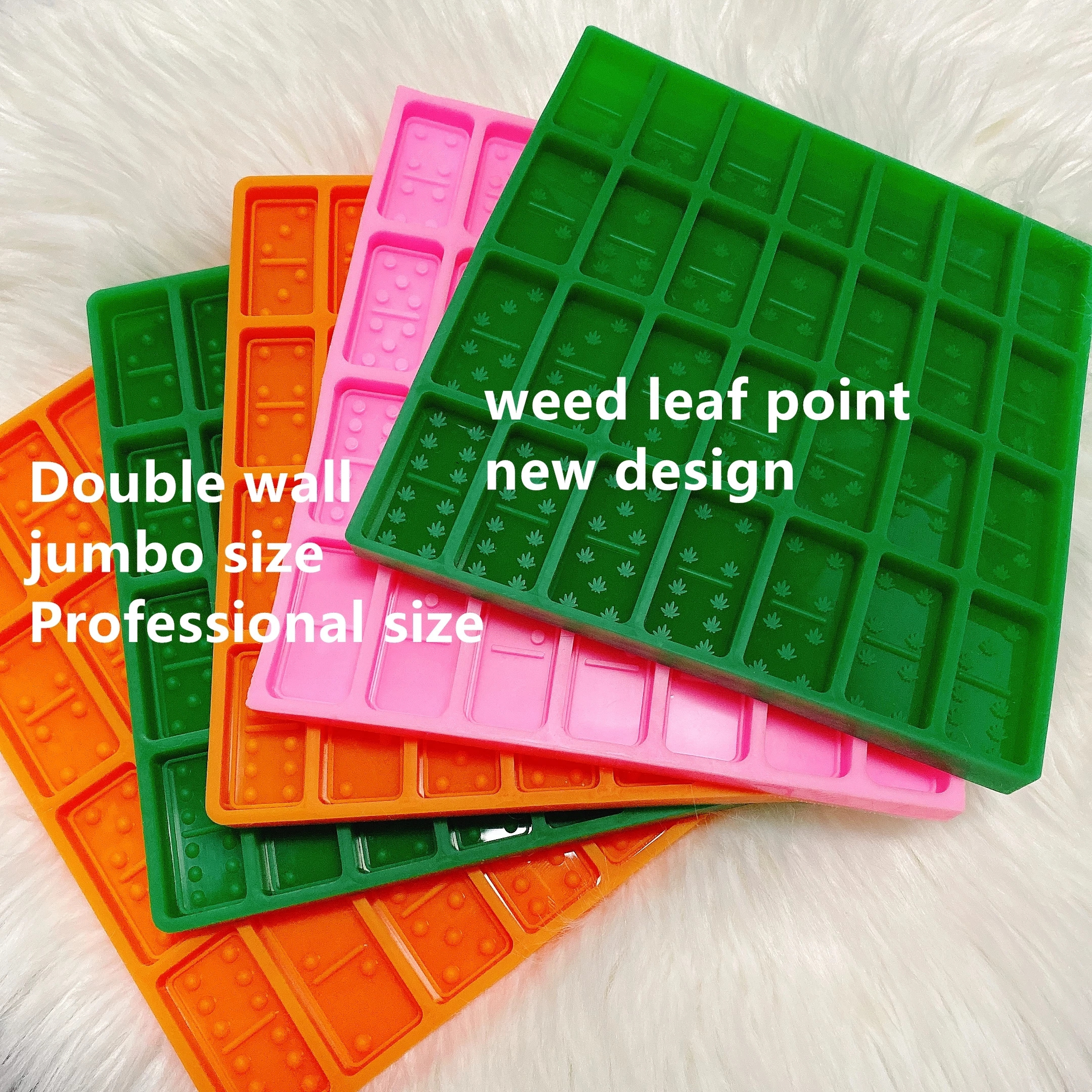 LOVE'N  LV009D DIY shiny casting mould Jumbo standard size Double 6 leaf point Domino resin silicone Mold