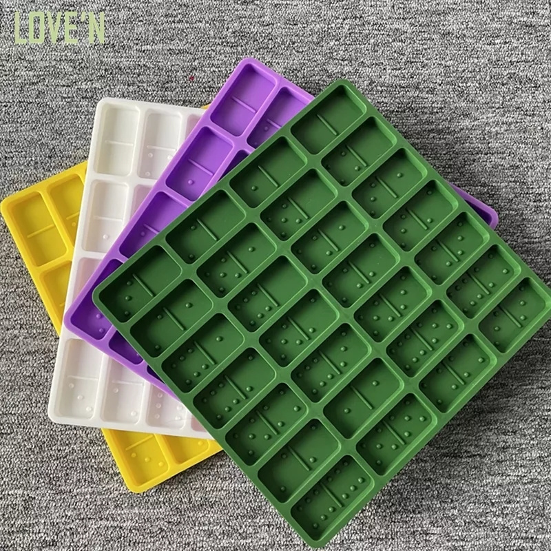 LOVE'N  LV009D DIY shiny casting mould Jumbo standard size Double 6 leaf point Domino resin silicone Mold