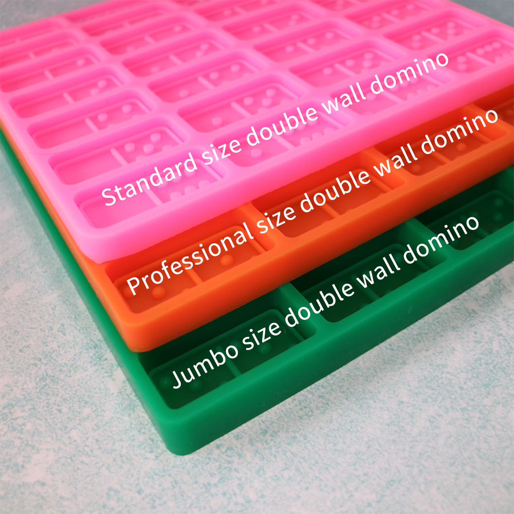 LOVE'N  LV009D DIY shiny casting mould Jumbo standard size Double 6 leaf point Domino resin silicone Mold