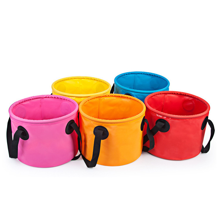 Picnic Water Storage Bucket Multi-functional Color Bucket Collapsible Hiking Water Pail