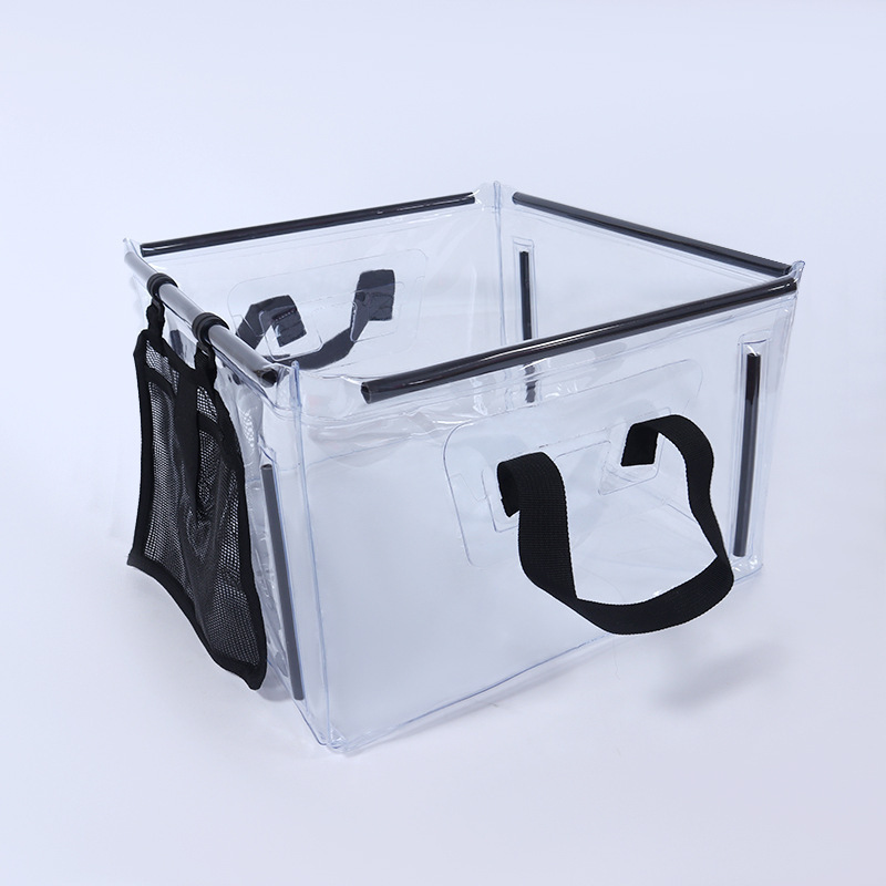 Portable Water Square Shape Ice Bucket Folding Durable Storage Transparent Bag