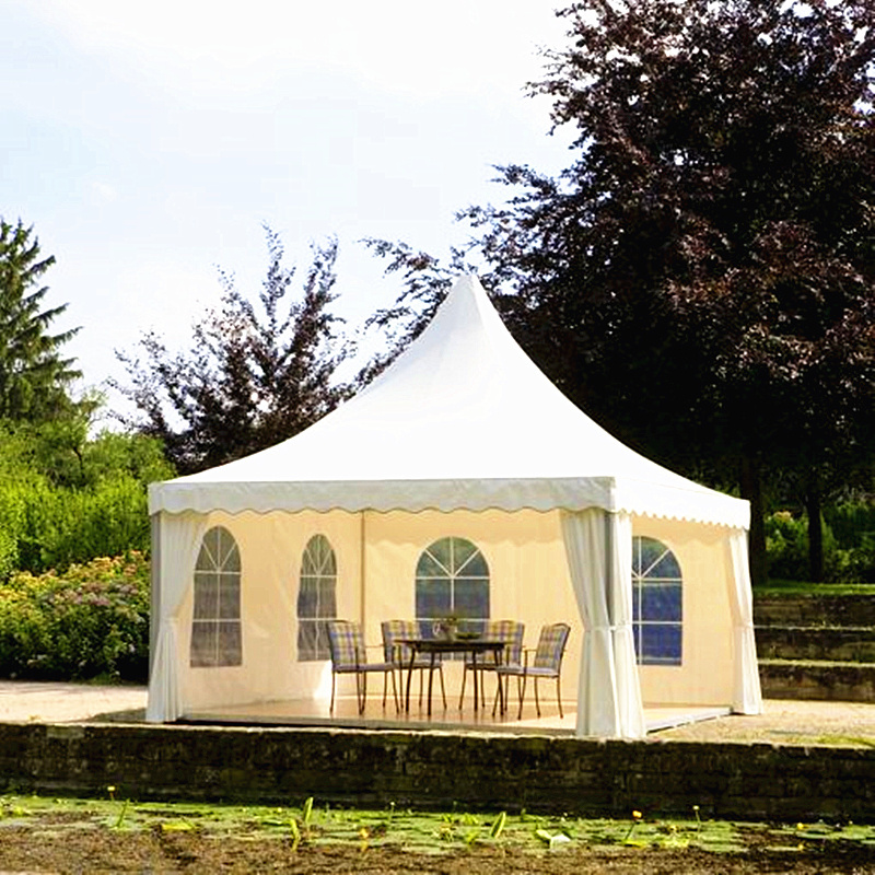 Outdoor High Peak Pagoda Tent Marquee Luxury Wedding Tent with Black out PVC Fabric Roof and Sidewalls