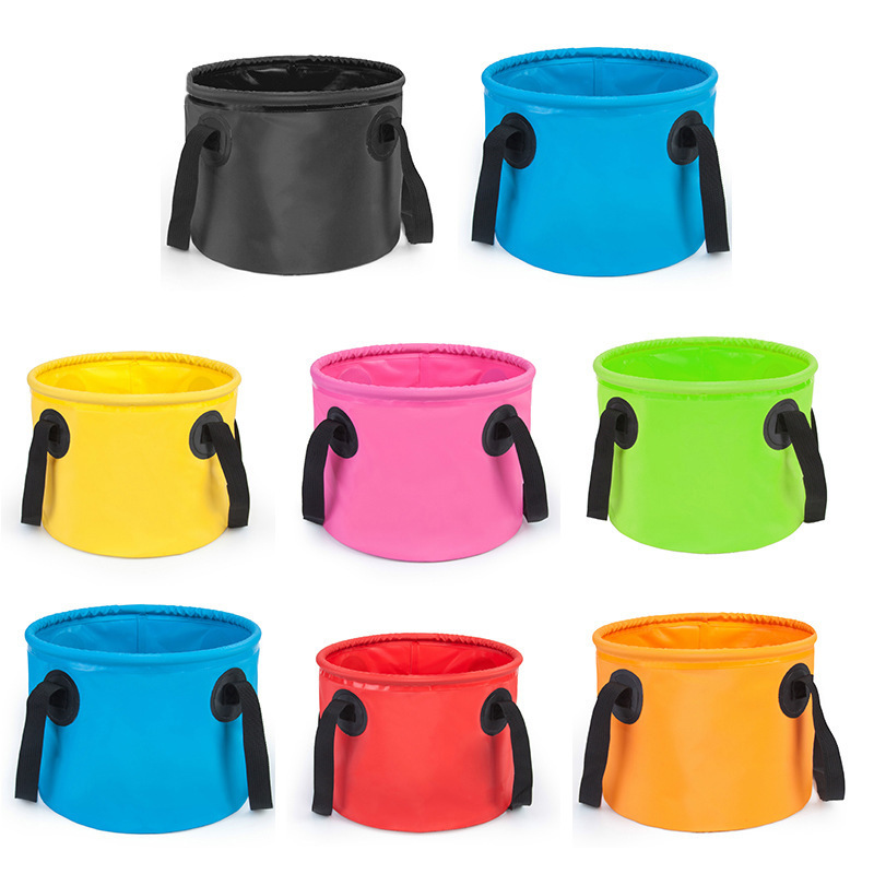 Picnic Water Storage Bucket Multi-functional Color Bucket Collapsible Hiking Water Pail