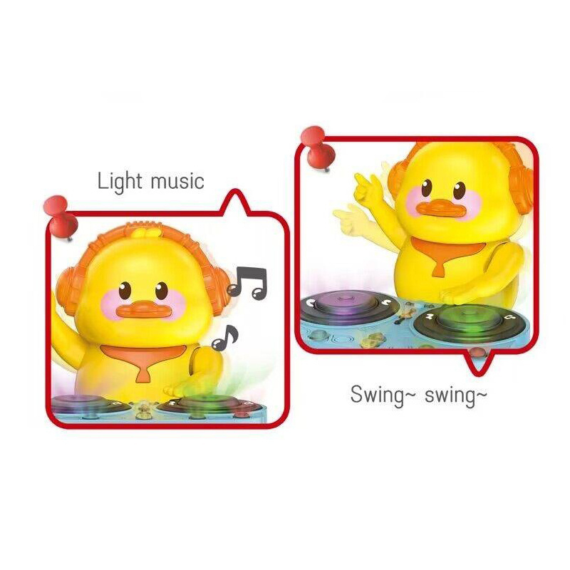 Children electric musical duck swing dancing dj music robot light swing electric dancing dj duck toy for kids