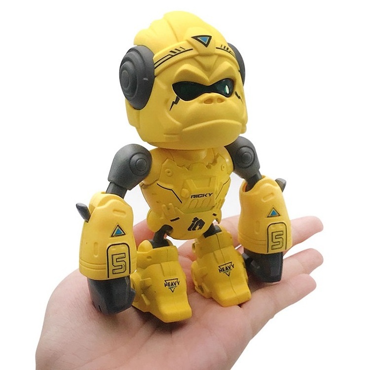 Metal gorilla monkey machinery flexible robots toy 3 colors sensing induction electric kids robot with sound light