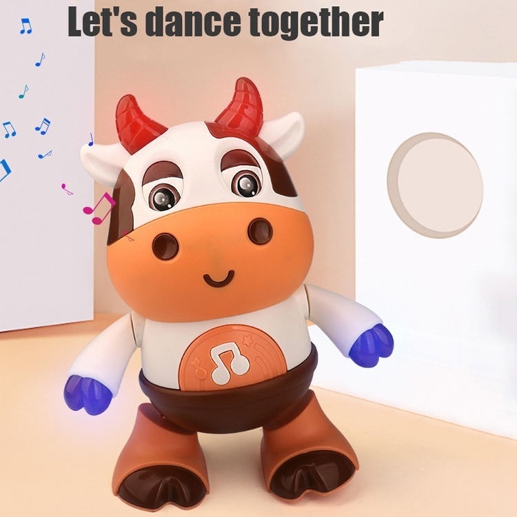 Electric cow shape dancing robot toy educational other baby toys with music and light