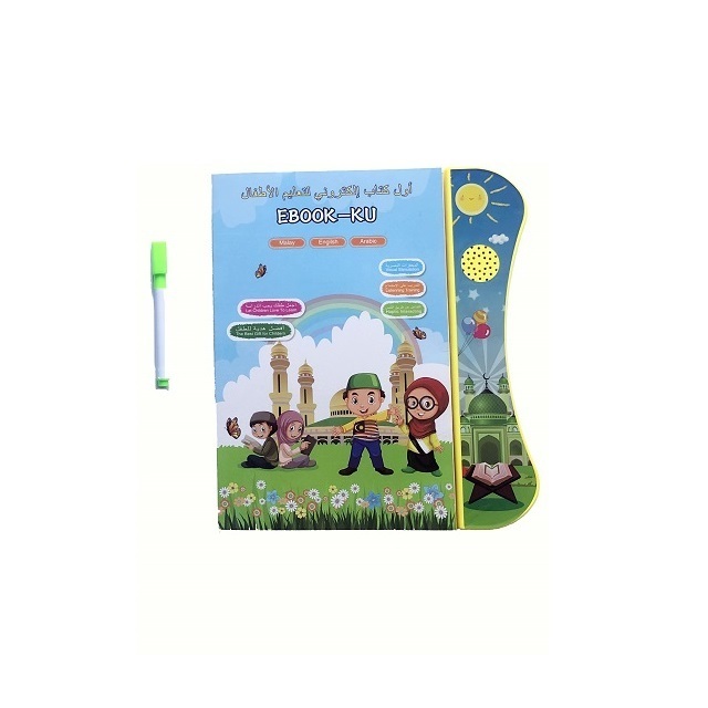 Three languages Malaysian Arabic English reading learning machine teaching learning toys with writing pen