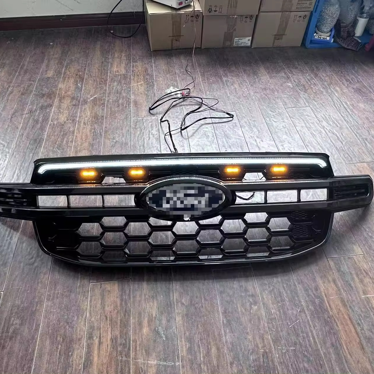 New Arrival Car Front Grills Car Grille With Led Light 2023 for Ford Ranger T9 Xlt Sport Wildtrak Grill