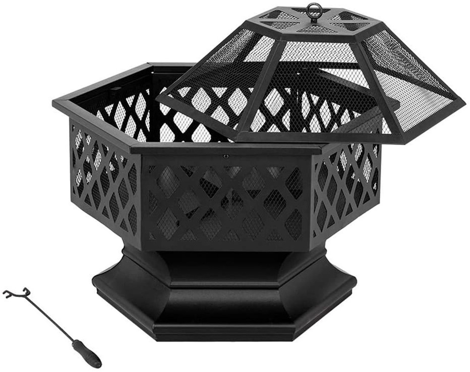 European Outdoor Winter Heating Furniture Back Yard Deck Stove Fire Table Pits With BBQ Grill grate Fire Pit