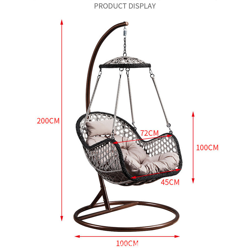 Outdoor Double Seat Garden Furniture Rattan Patio Swings Hanging Egg Chair