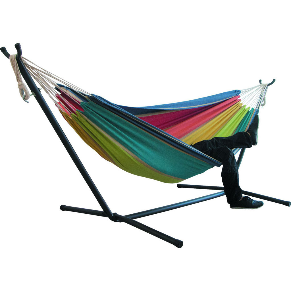 Two-person Hammock Camping Thicken Swinging Chair Outdoor Hanging Bed Canvas Rocking Chair Not with Hammock Stand 200*150cm