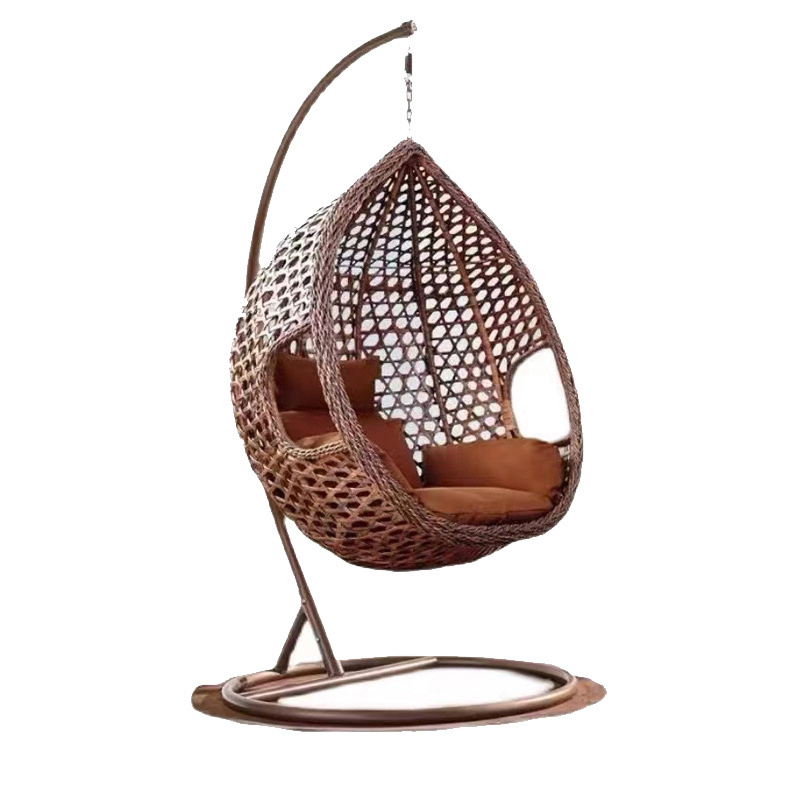 CR High Quality Outdoor Furniture Rattan Living Room Indoor Patio White Wicker Egg Hanging Chair Swing