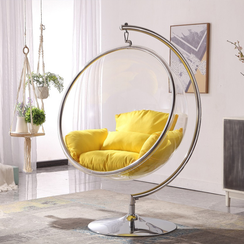 CR Home Bubble Chair Patio Transparent Swing Acrylic Clear Hanging Bubble Chair With Stand For Home