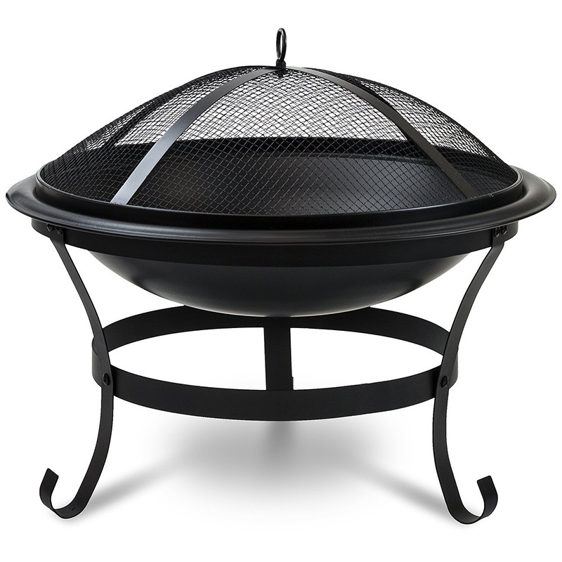 Outdoor Fire Pit Decorative Iron Brazier For Barbecue Round Wood Burning Metal Tripod Fire Pit For Garden