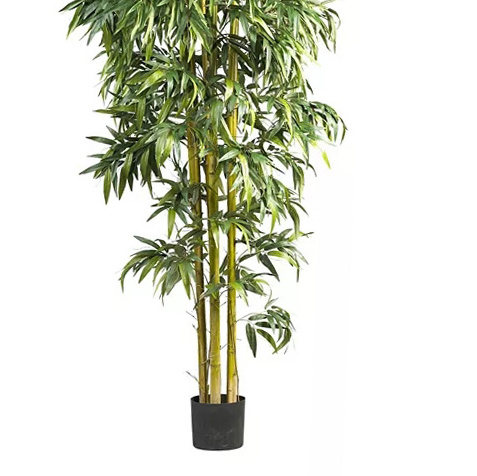 CR Wholesale Plastic Bamboo Potted Plants Artificial Green Indoor Plants For Home Decor