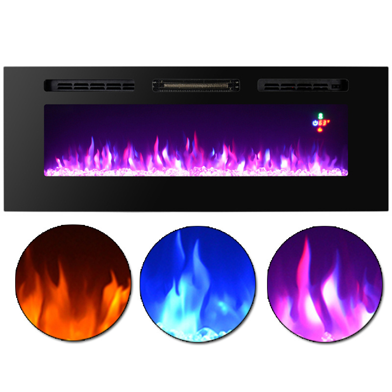 Super Large decor flame Wall mounted recessed modern electric fireplace for sale