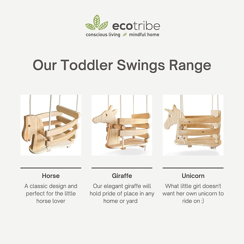 Children'S Wooden Horse Swing Hanging Indoor Swing Household Baby Hanging Chair Wooden Swing Chair