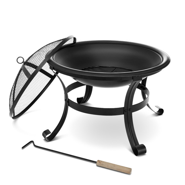 BBQ Grill Outdoor Fire Pit Stove Garden Patio Wood Log Barbecue Grill Net Set Cooking Tools Camping Brazier Stove for Xmas