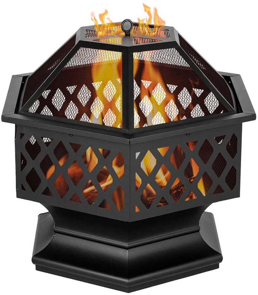 European Outdoor Winter Heating Furniture Back Yard Deck Stove Fire Table Pits With BBQ Grill grate Fire Pit