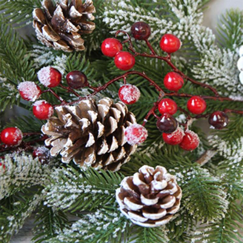 New Design Hot Selling Christmas Pine Cones Rattan Tree Wall Hanging Garland Restaurant Christmas Decorations