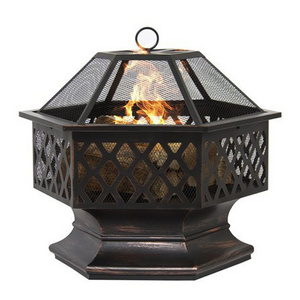 Outdoor Garden Wood Fire Pit Bowl Grill Steel Metal Bbq Fire Pit