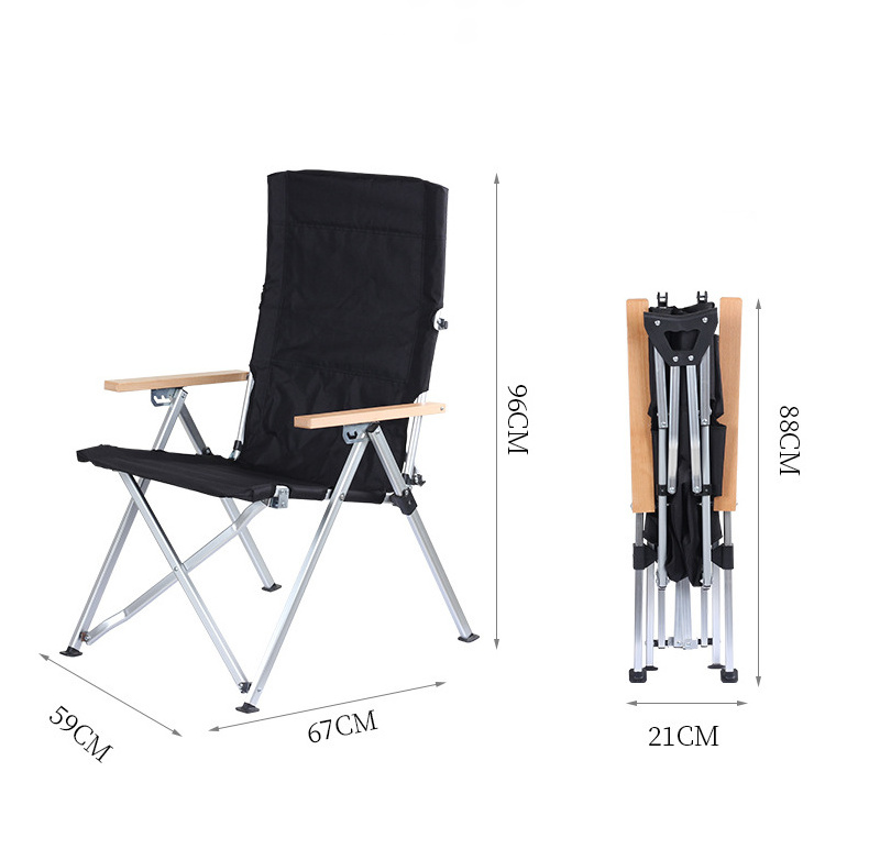 Outside Recreational Camping Recliner With Adjustable Back Lifting Chair Convenient Fishing Break Aluminum Alloy Folding Chair